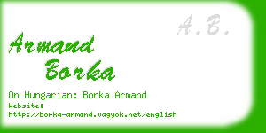 armand borka business card